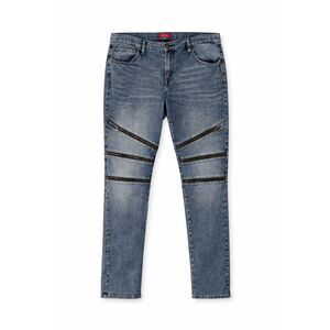 Guess Men's Moto Jeans 38 Skinny Light Wash Bikercore Streetwear Cyber Grunge